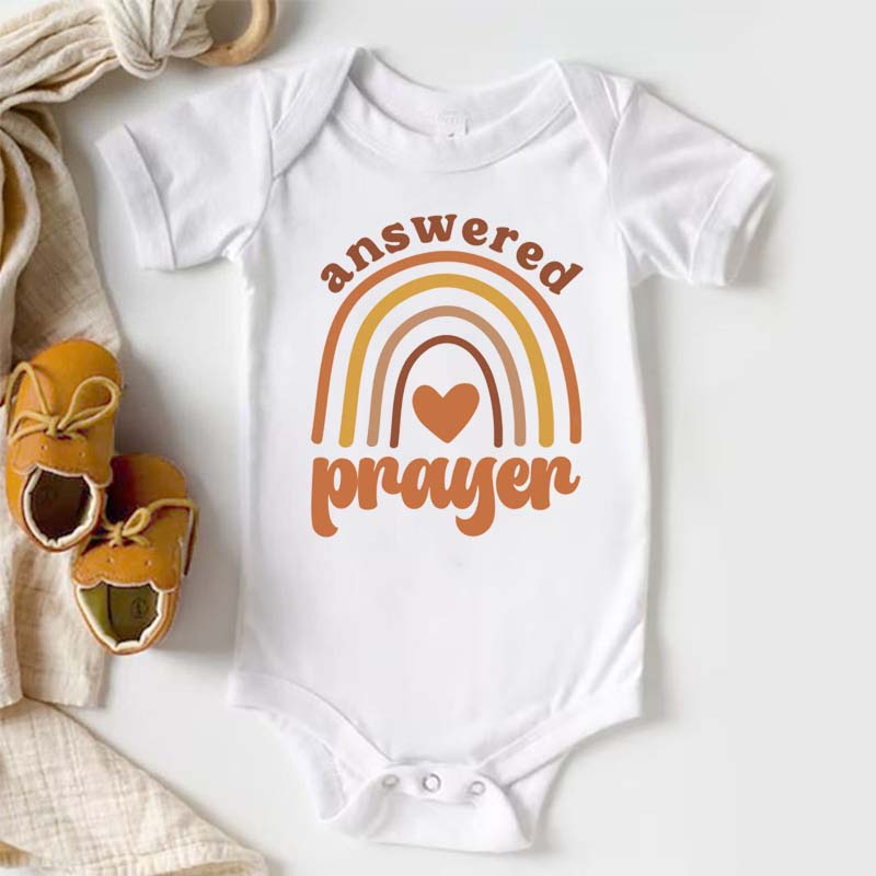 Answered Prayer Onesie Retro Rainbow Answered Prayer Onesie