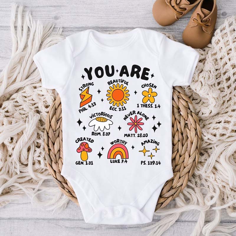 Christian Onesie You are Strong Beautiful Bodysuit