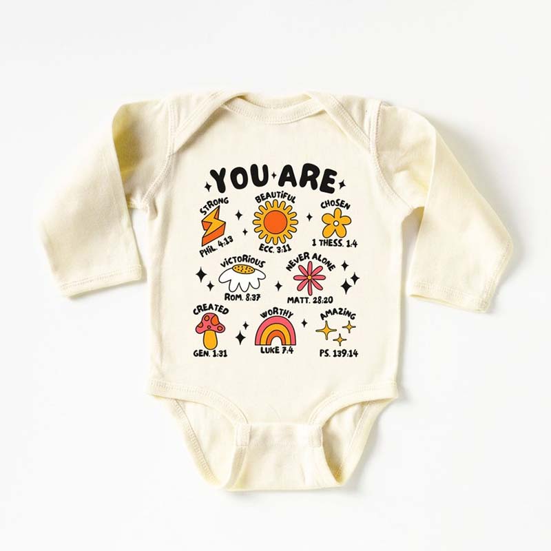 Christian Onesie You are Strong Beautiful Bodysuit