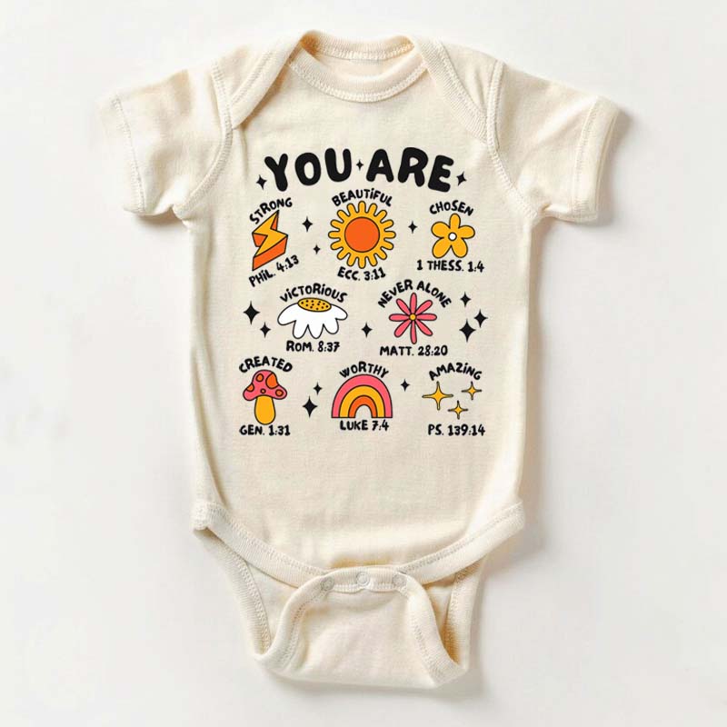 Christian Onesie You are Strong Beautiful Bodysuit