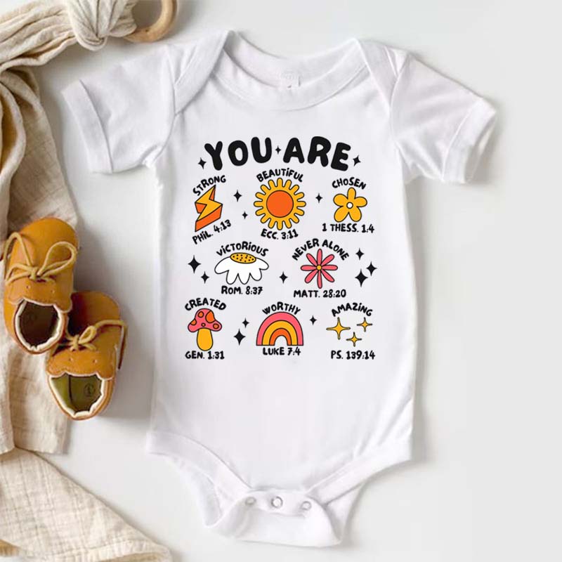 Christian Onesie You are Strong Beautiful Bodysuit