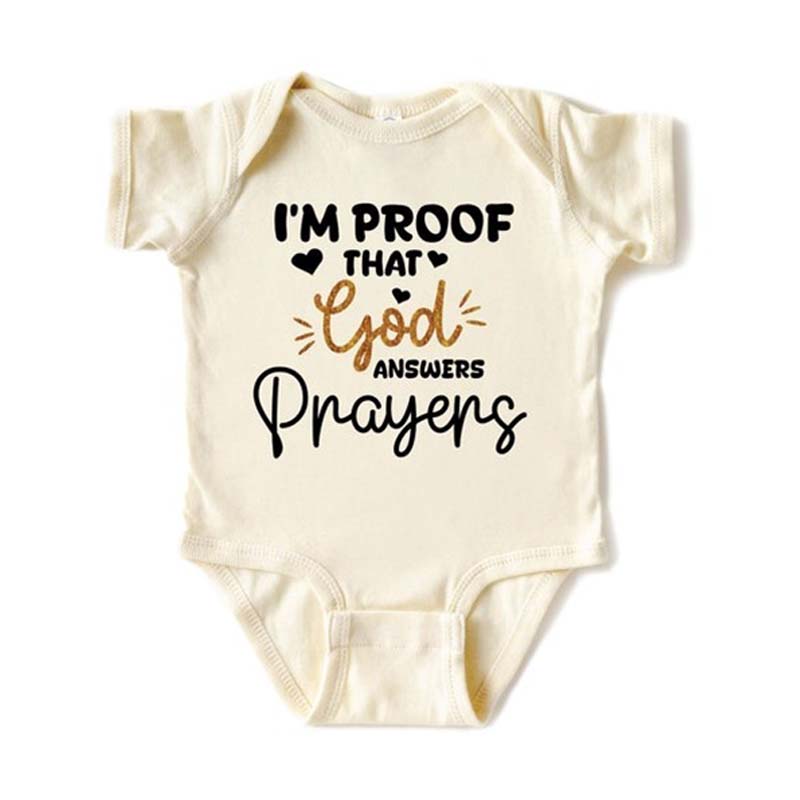 Proof God Answers Prayers Shirt Religious Baby Onesie