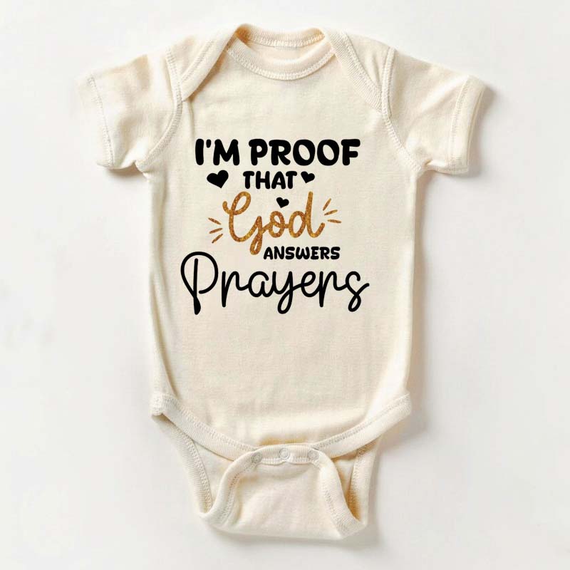 Proof God Answers Prayers Shirt Religious Baby Onesie