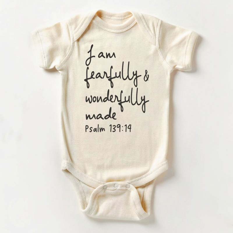 Christian Baby Bodysuit I Am Fearfully and Wonderfully Made Jesus Bodysuit 