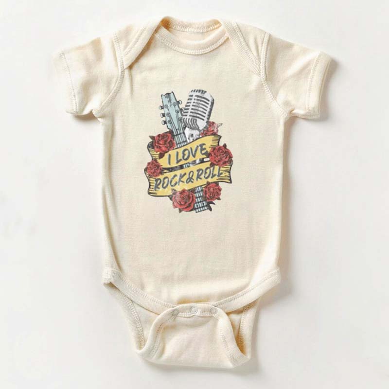 I Love Rock n Roll Bodysuit For Baby