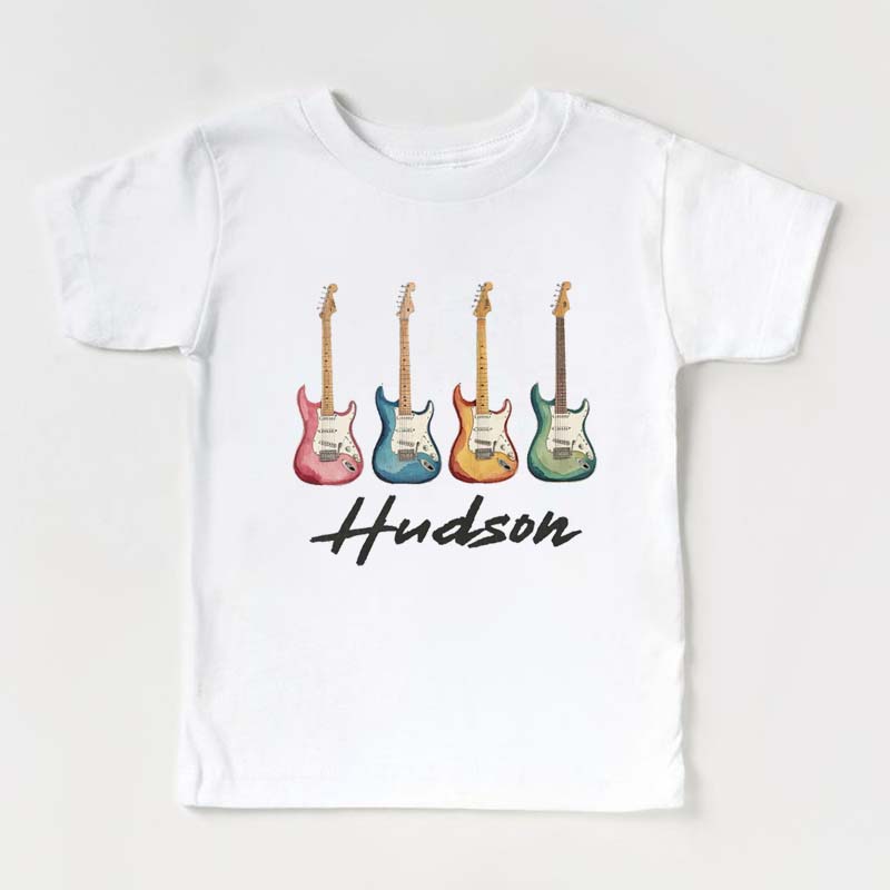 Personalized Electric Guitars In A Row Toddler&Kids Tees