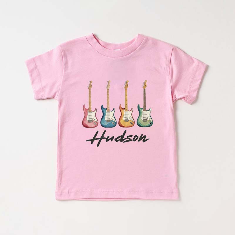 Personalized Electric Guitars In A Row Toddler&Kids Tees