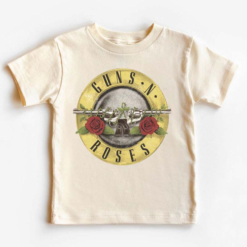 Rock n Roll Retro Band Flowers Kids Shirt