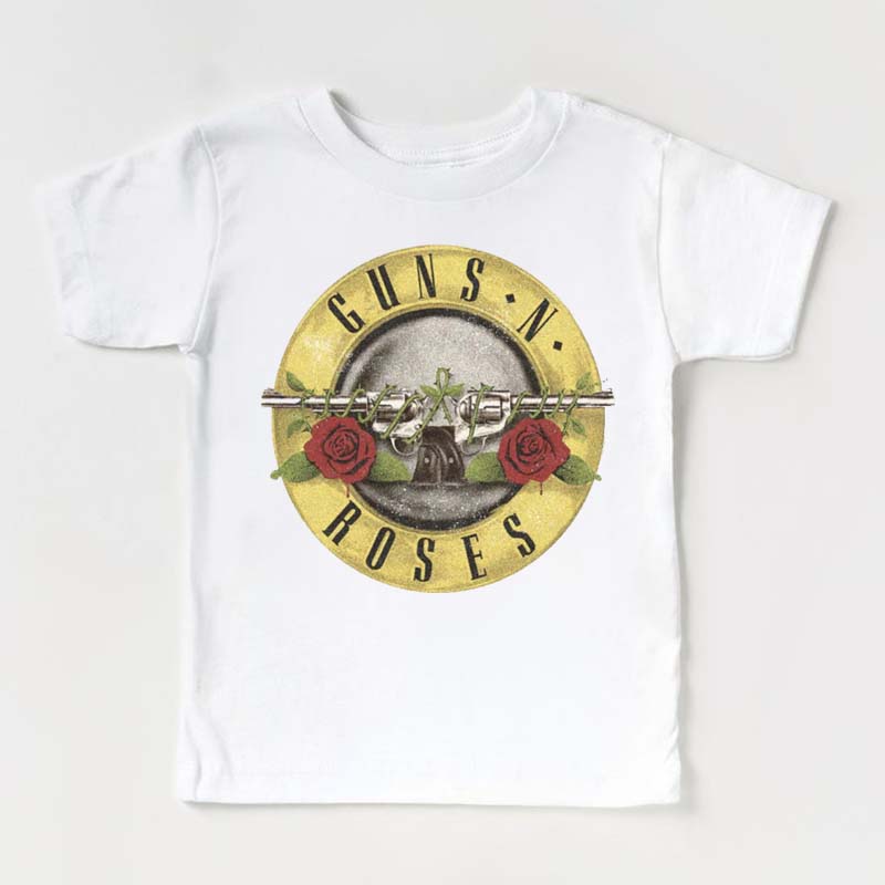 Rock n Roll Retro Band Flowers Kids Shirt