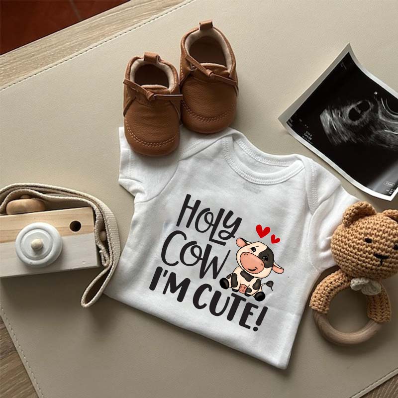 Holy Cow I'm Cute Farm Animal Baby Onesie
