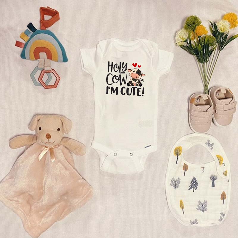 Holy Cow I'm Cute Farm Animal Baby Onesie