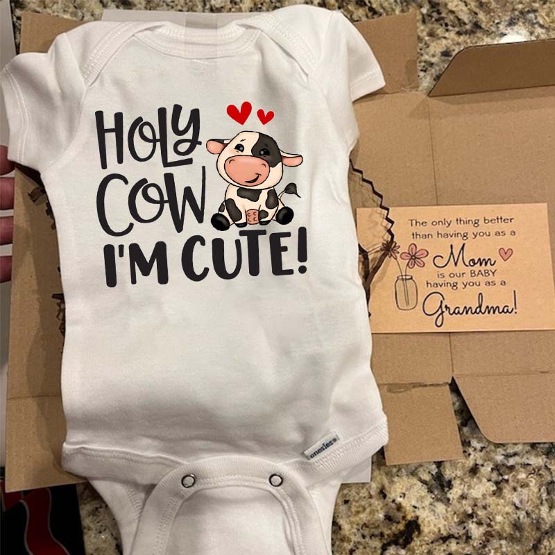 Holy Cow I'm Cute Farm Animal Baby Onesie