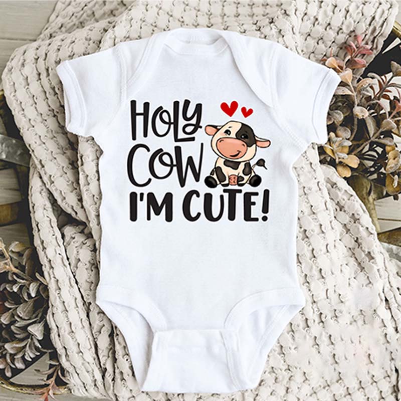 Holy Cow I'm Cute Farm Animal Baby Onesie