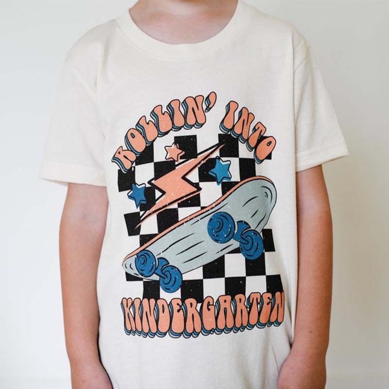 Rollin Into Kindergarten Shirt 1st Day Of School Toddler