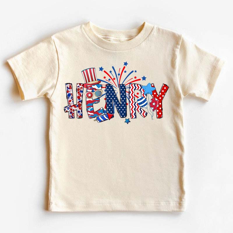 [Youth Shirt / 2-14 Years]Personalized Fourth of July Kids Shirt