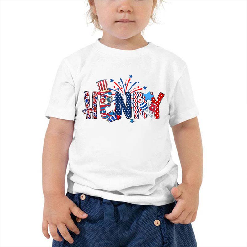 [Youth Shirt / 2-14 Years]Personalized Fourth of July Kids Shirt