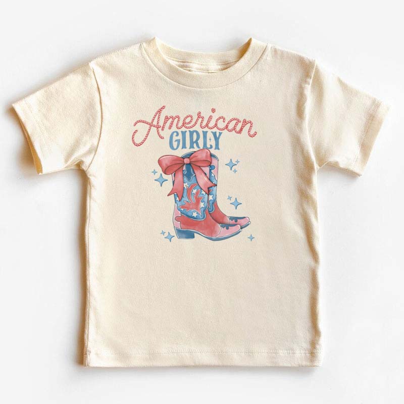 [Youth Shirt / 2-14 Years]American Cowgirl Independence Day Shirt 4th of July