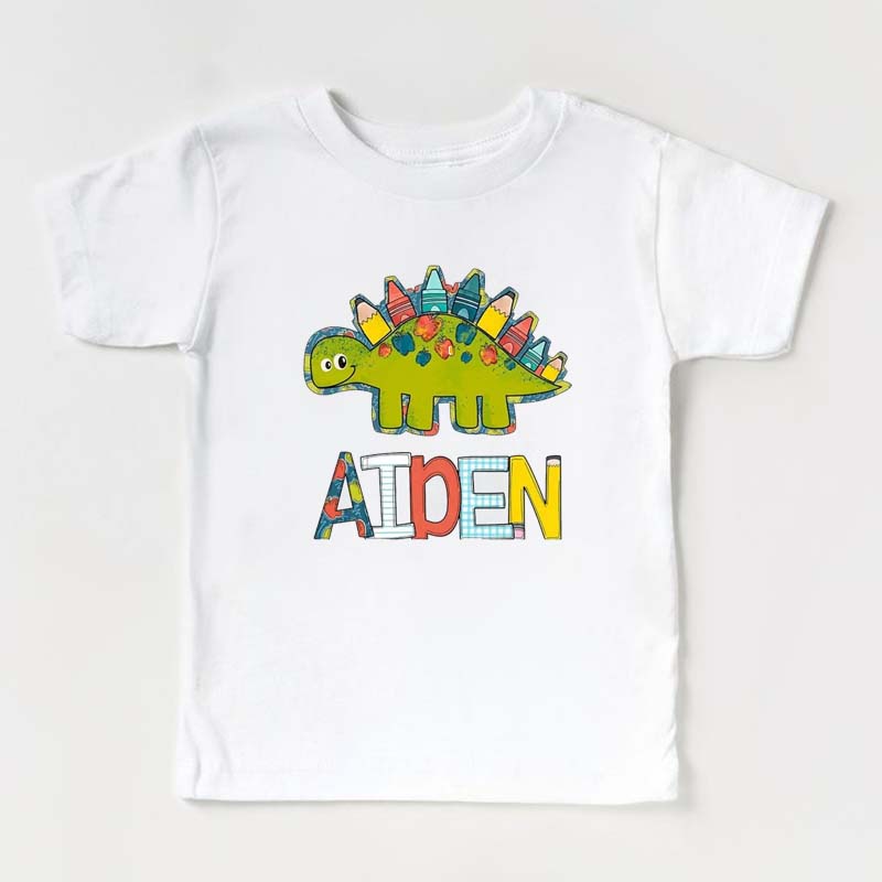 Personalized Back to School Dinosaur Kids Shirts