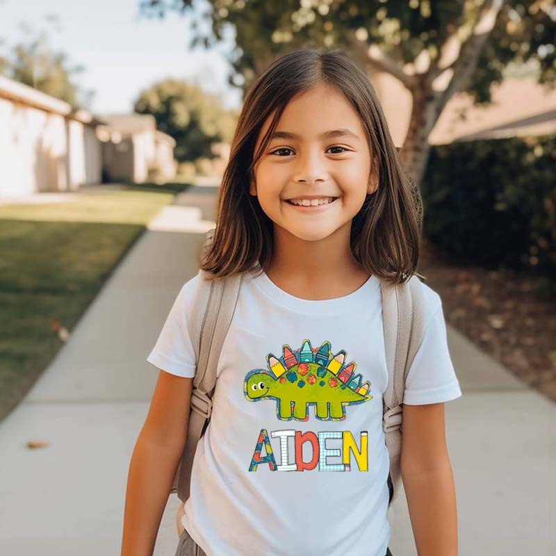 Personalized Back to School Dinosaur Kids Shirts