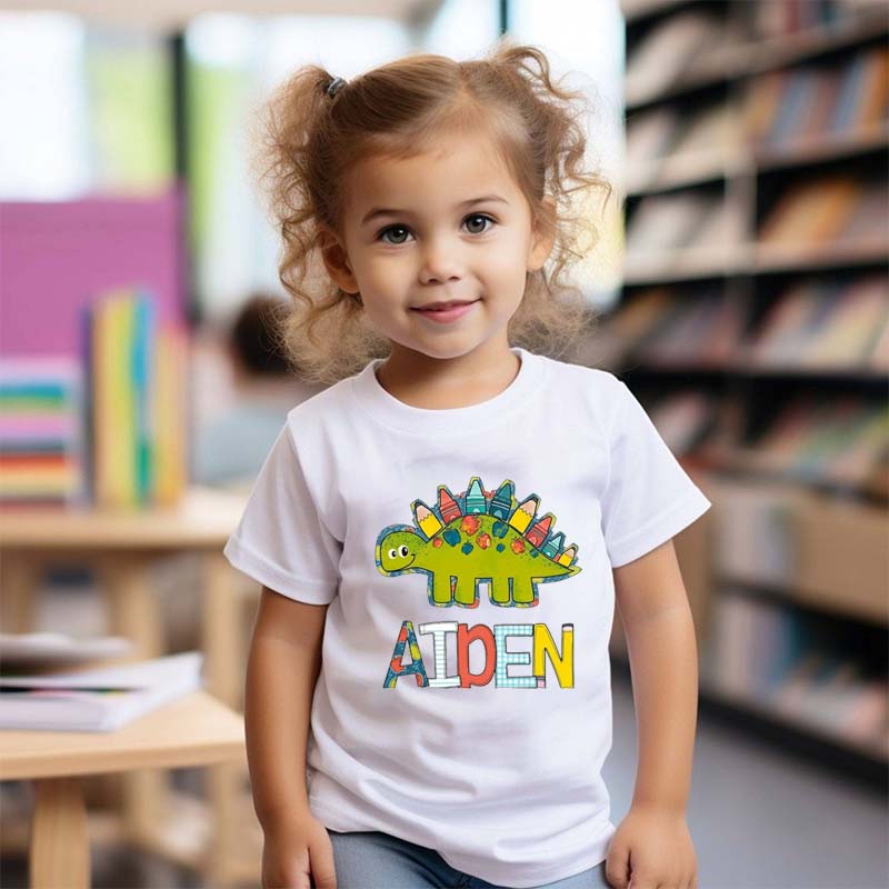 Personalized Back to School Dinosaur Kids Shirts
