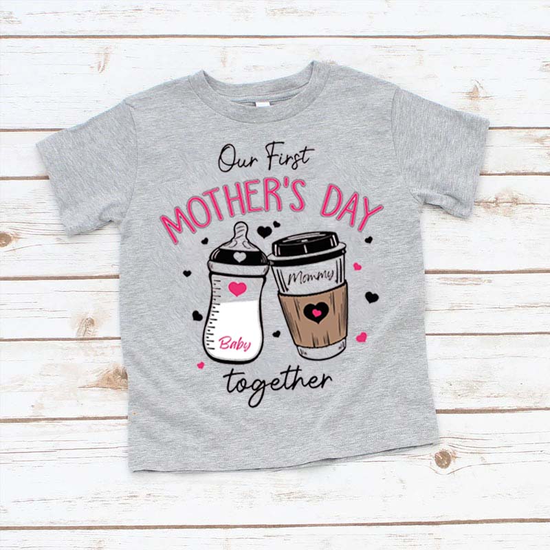 [Youth Shirt / 2-14 Years]First Mothers Day Shirt 2024 New Mommy Gift