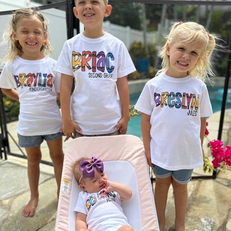 Custom Name Crayon Shirt 1st Day of School
