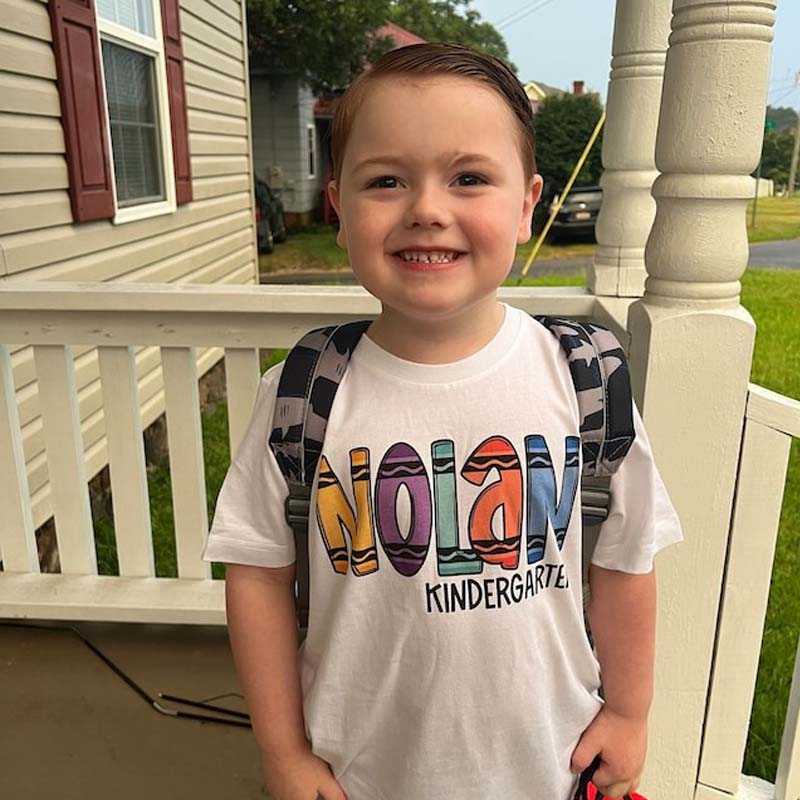 Custom Name Crayon Shirt 1st Day of School