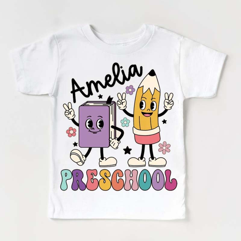 Personalized Preschool Shirt Retro Girls