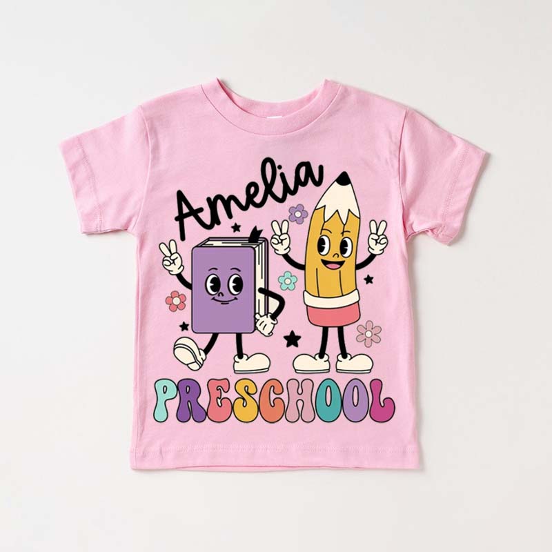 Personalized Preschool Shirt Retro Girls