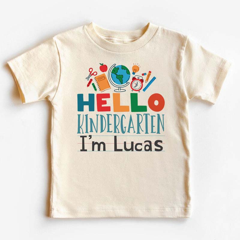 Hello Kindergarten, Custom 1-5 Grade Boys School T-shirt