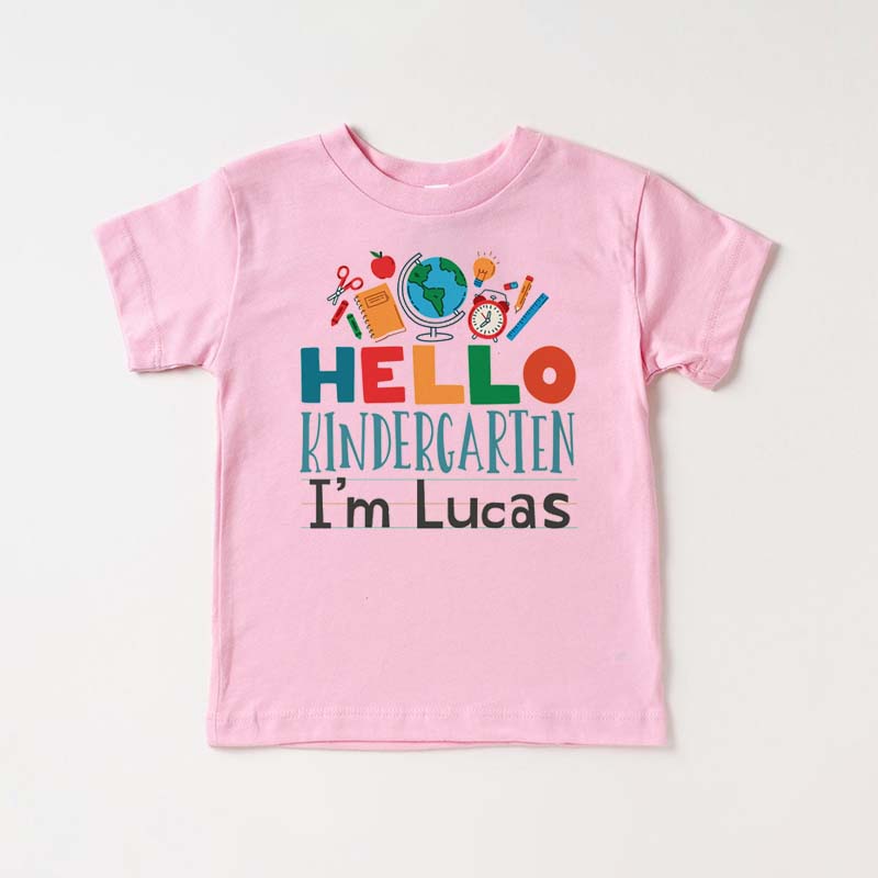 Hello Kindergarten, Custom 1-5 Grade Boys School T-shirt