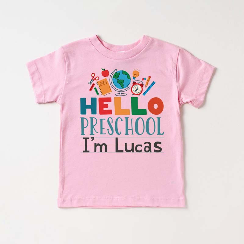 Hello Preschool, Custom 1-5 Grade Boys School T-shirt