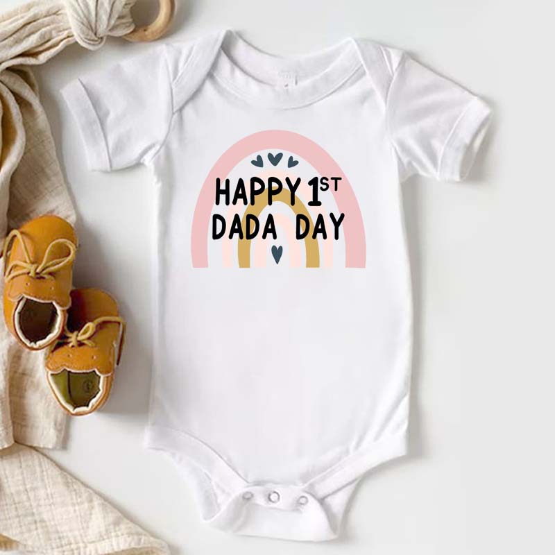 Happy 1st Dada Day Onesie Baby Girl Fathers Day Gift 