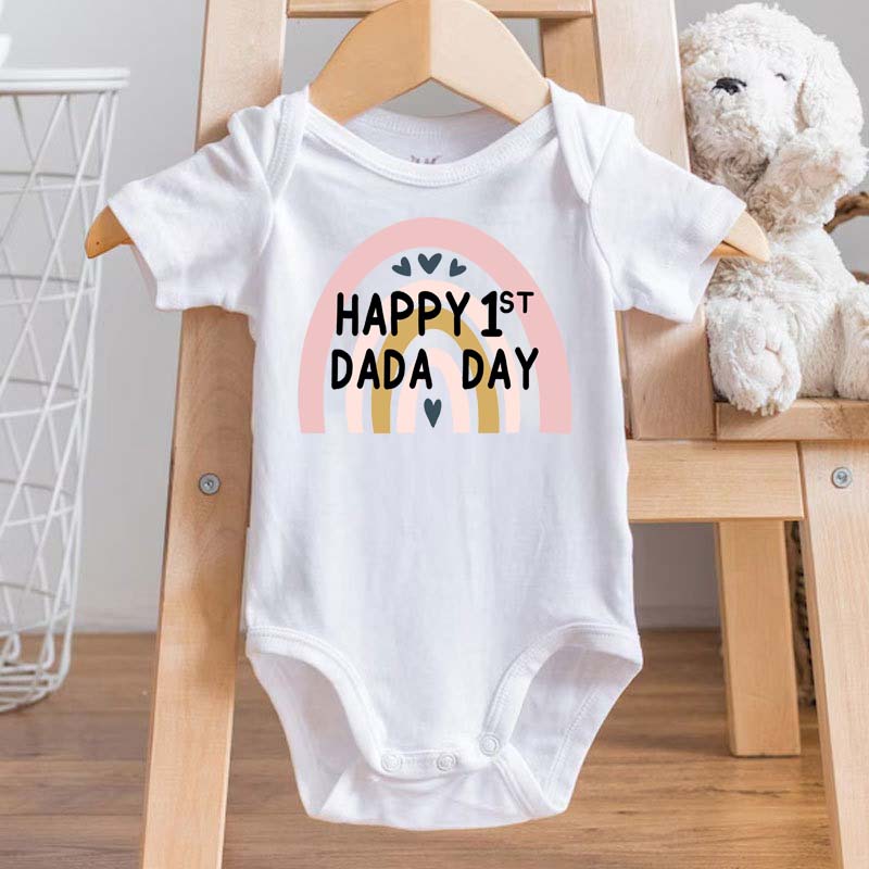 Happy 1st Dada Day Onesie Baby Girl Fathers Day Gift 