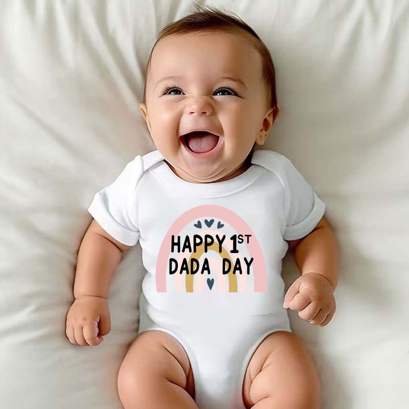 Happy 1st Dada Day Onesie Baby Girl Fathers Day Gift 