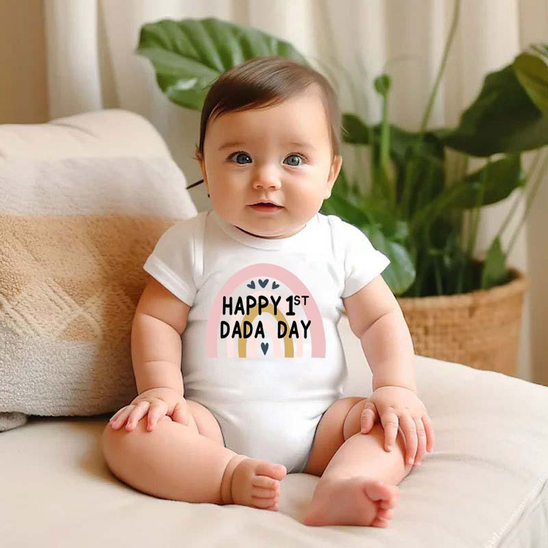 Happy 1st Dada Day Onesie Baby Girl Fathers Day Gift 