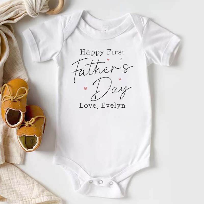 Personalized Happy First Father's Day with Name Onesie
