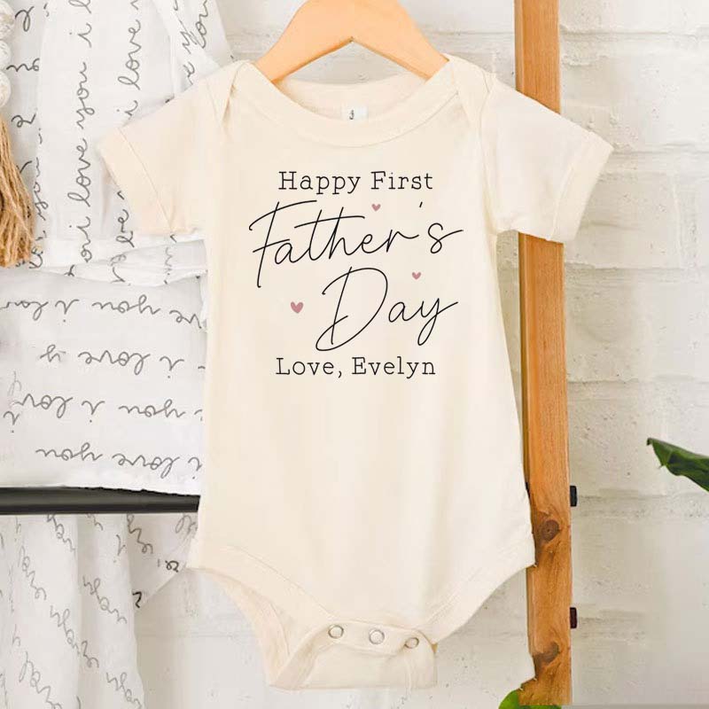 Personalized Happy First Father's Day with Name Onesie