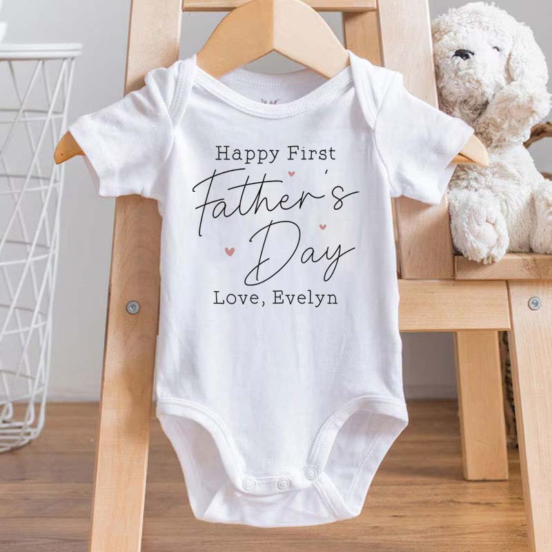 Personalized Happy First Father's Day with Name Onesie