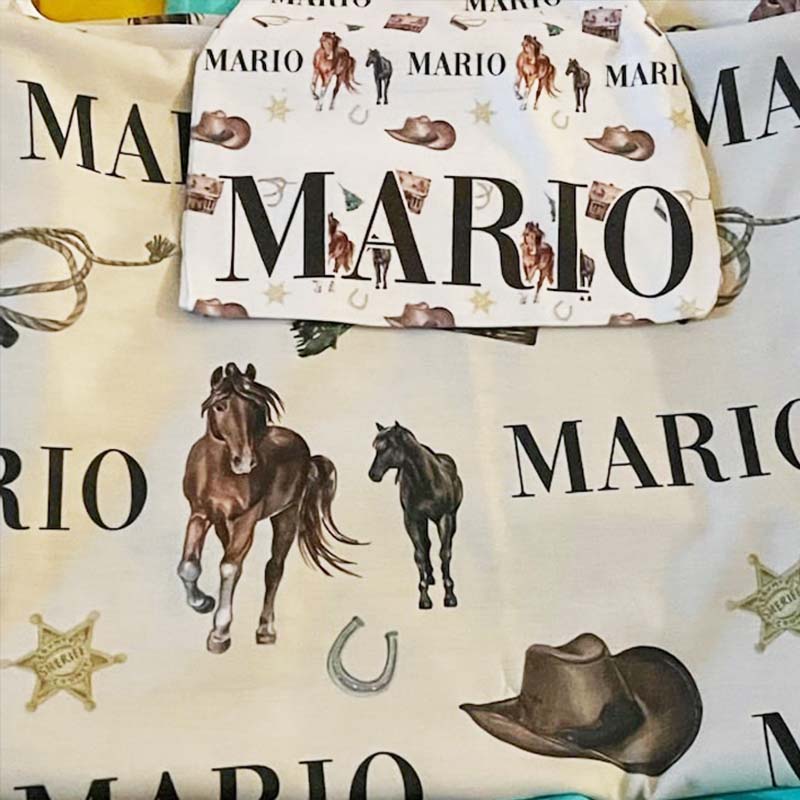 Personalized Cowboy Swaddle Set Cowboy Swaddle Baby Blanket