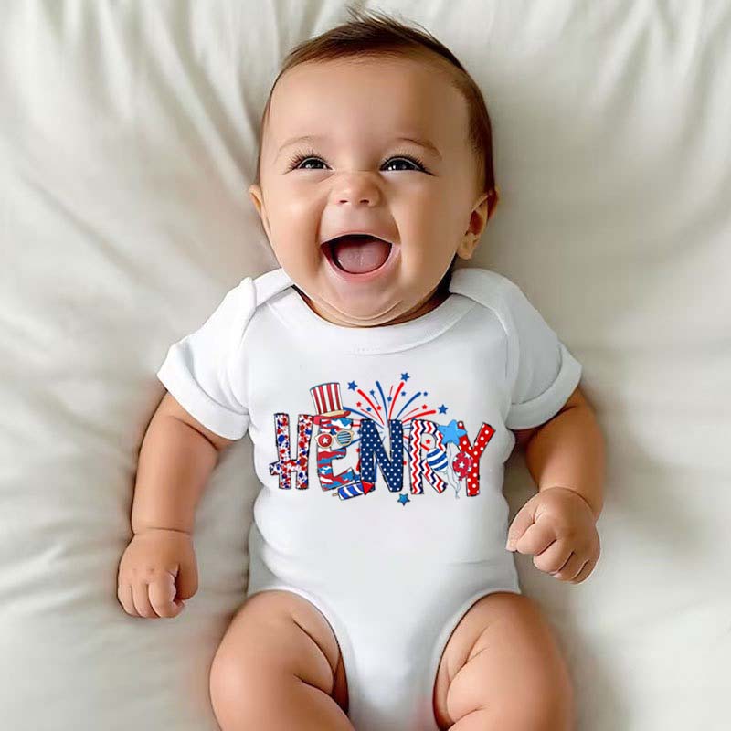 [Baby Bodysuit]Custom Name 4th Of Toddler Shirt