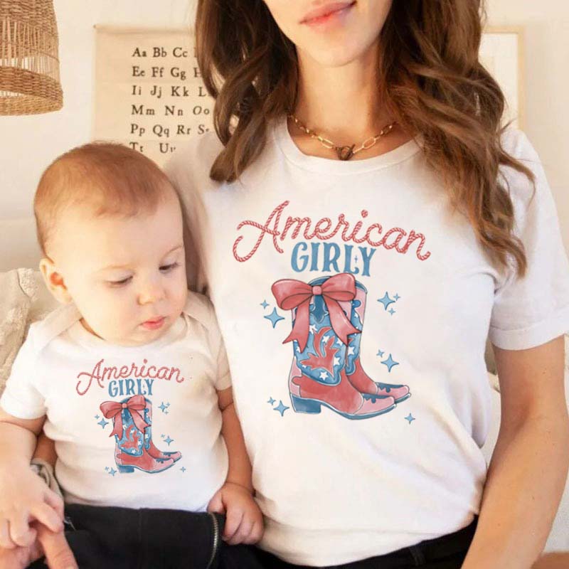 [Adult Tee]American Cowgirl Independence Day Shirt 4th of July