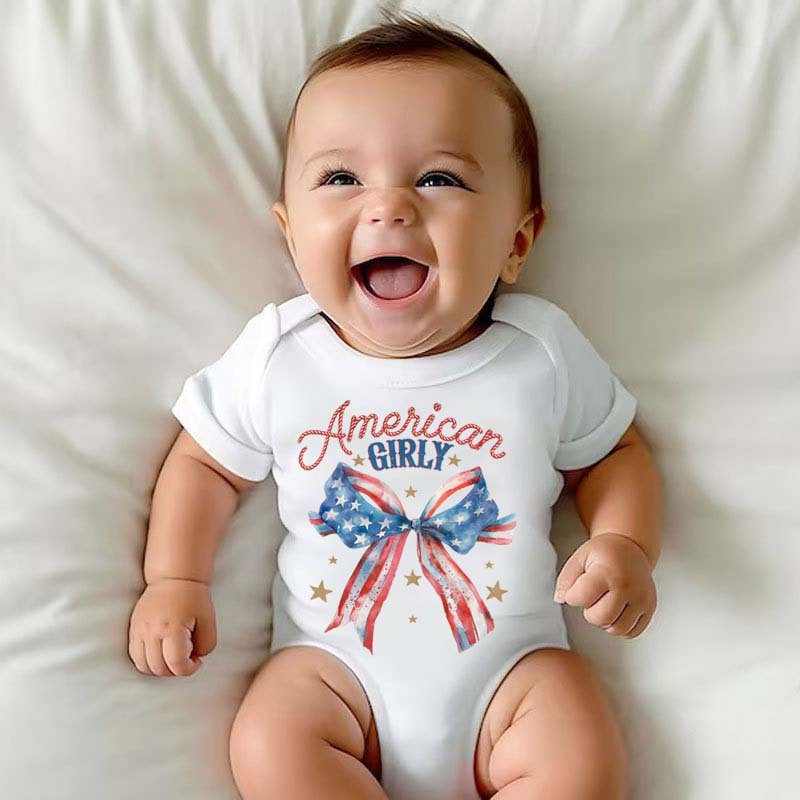 [Adult Tee]American Girl T Shirt Bubble Romper Baby Bodysuit