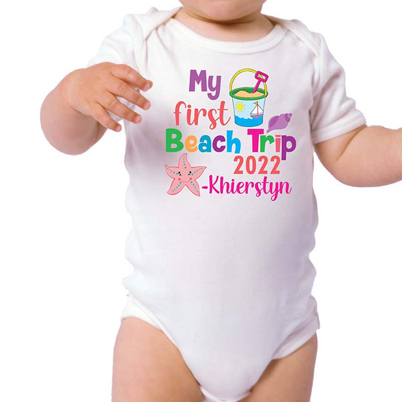 My First Beach Trip Baby Onesie Baby Girl Onesie Baby Girl