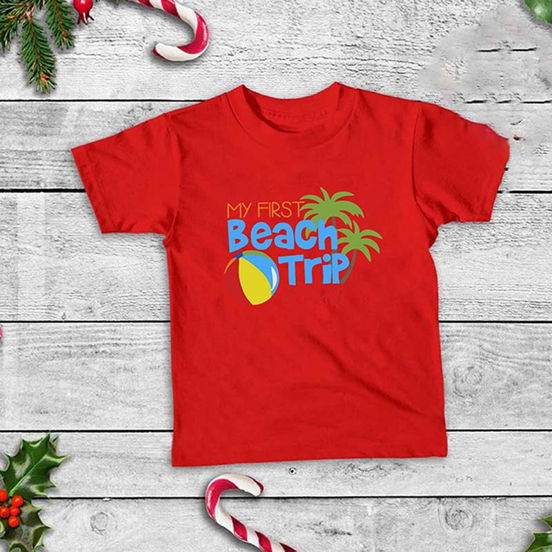 Personalized My First Beach Trip Toddler Shirt Infant Beach Tee