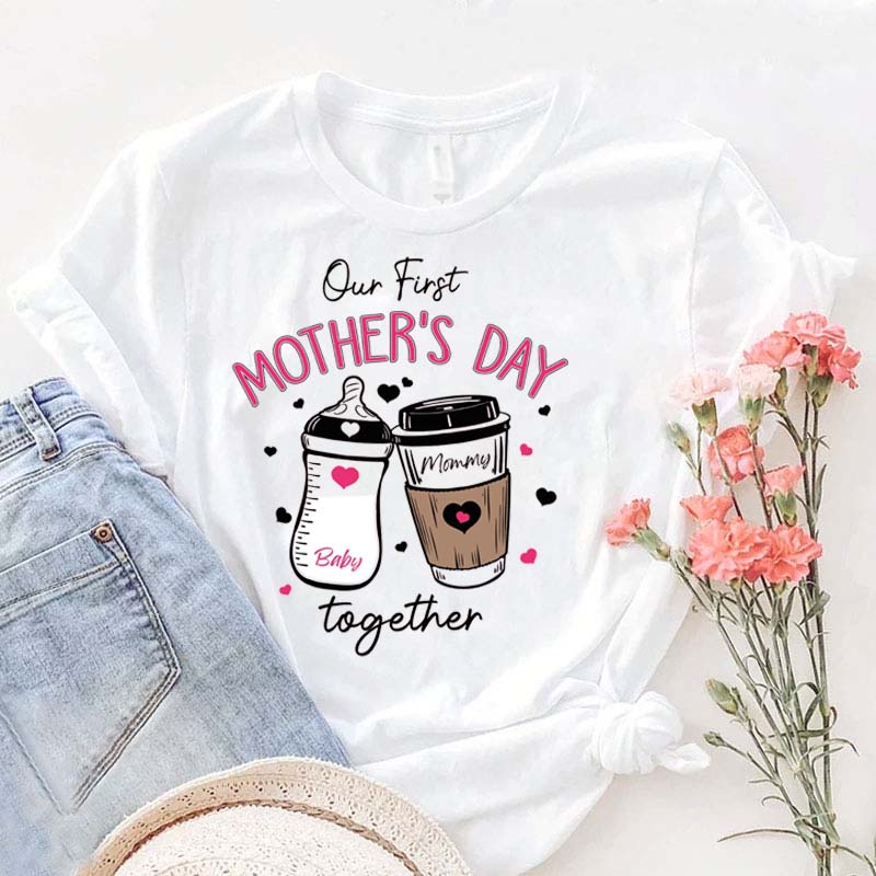[Adult Tee]First Mothers Day Shirt 2024 Our First Mothers Day Shirt