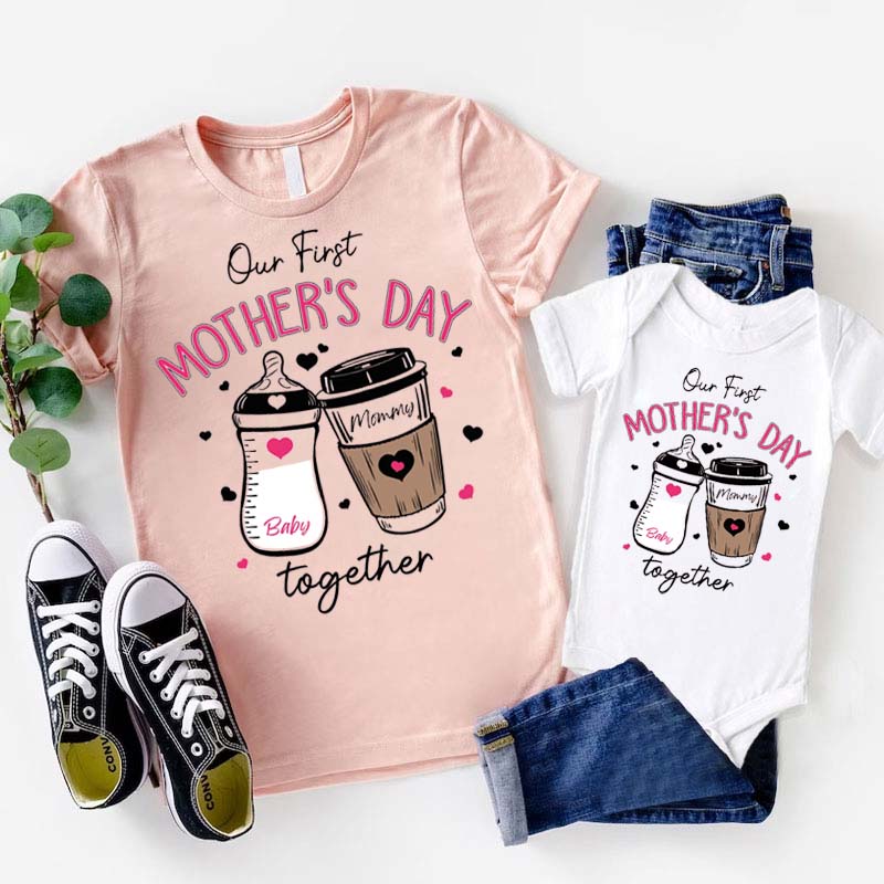 [Baby Bodysuit]First Mothers Day Shirt 2024 New Mommy Gift  Girl Baby  Boy Baby