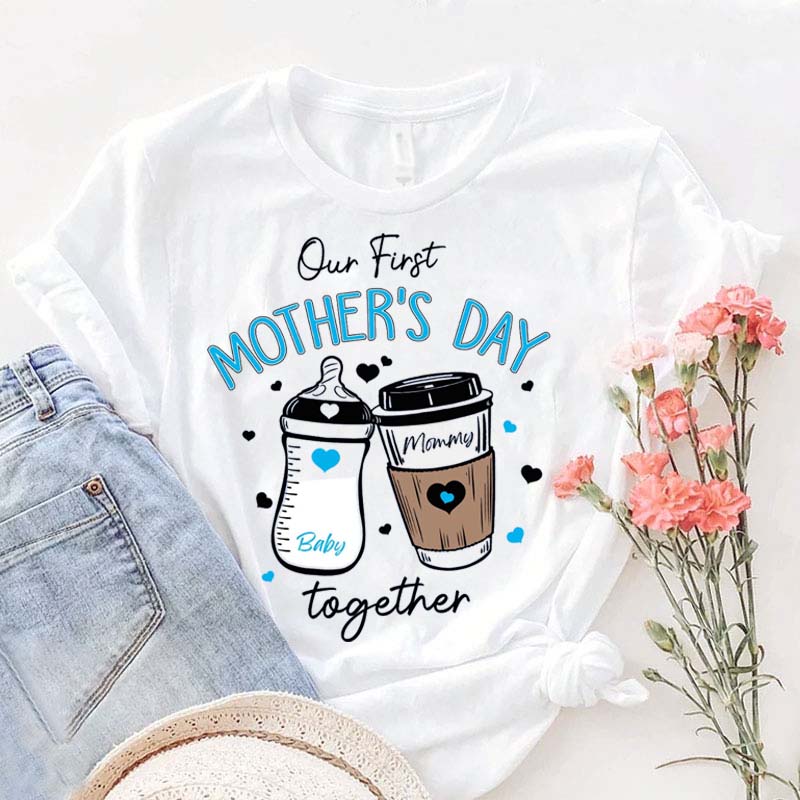 [Adult Tee]First Mothers Day Shirt 2024 Our First Mothers Day Shirt