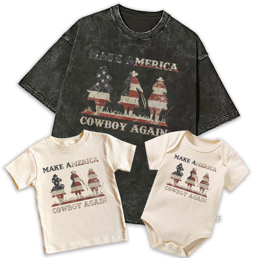 [Adults Tee] Make America Cowboy Again cowboy Shirt