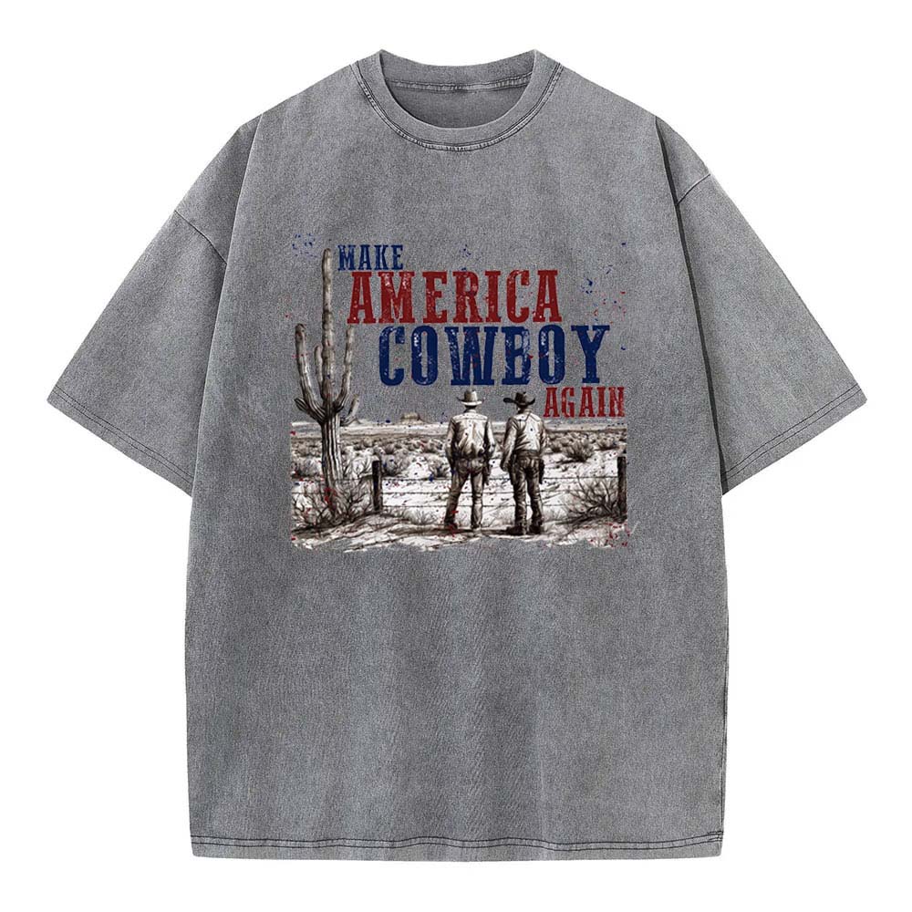 [Adults Tee]Make America Cowboy Again Western